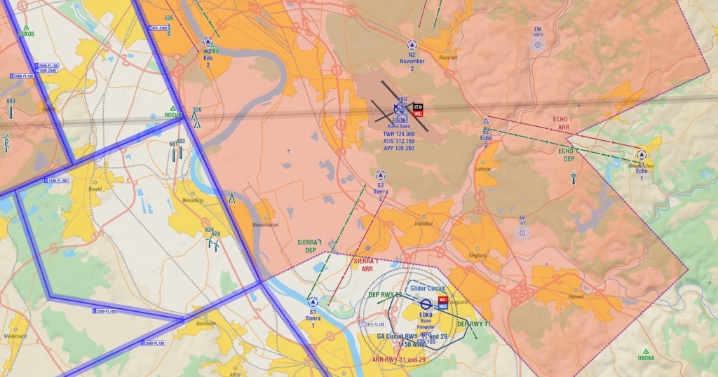 In Map VFR routes