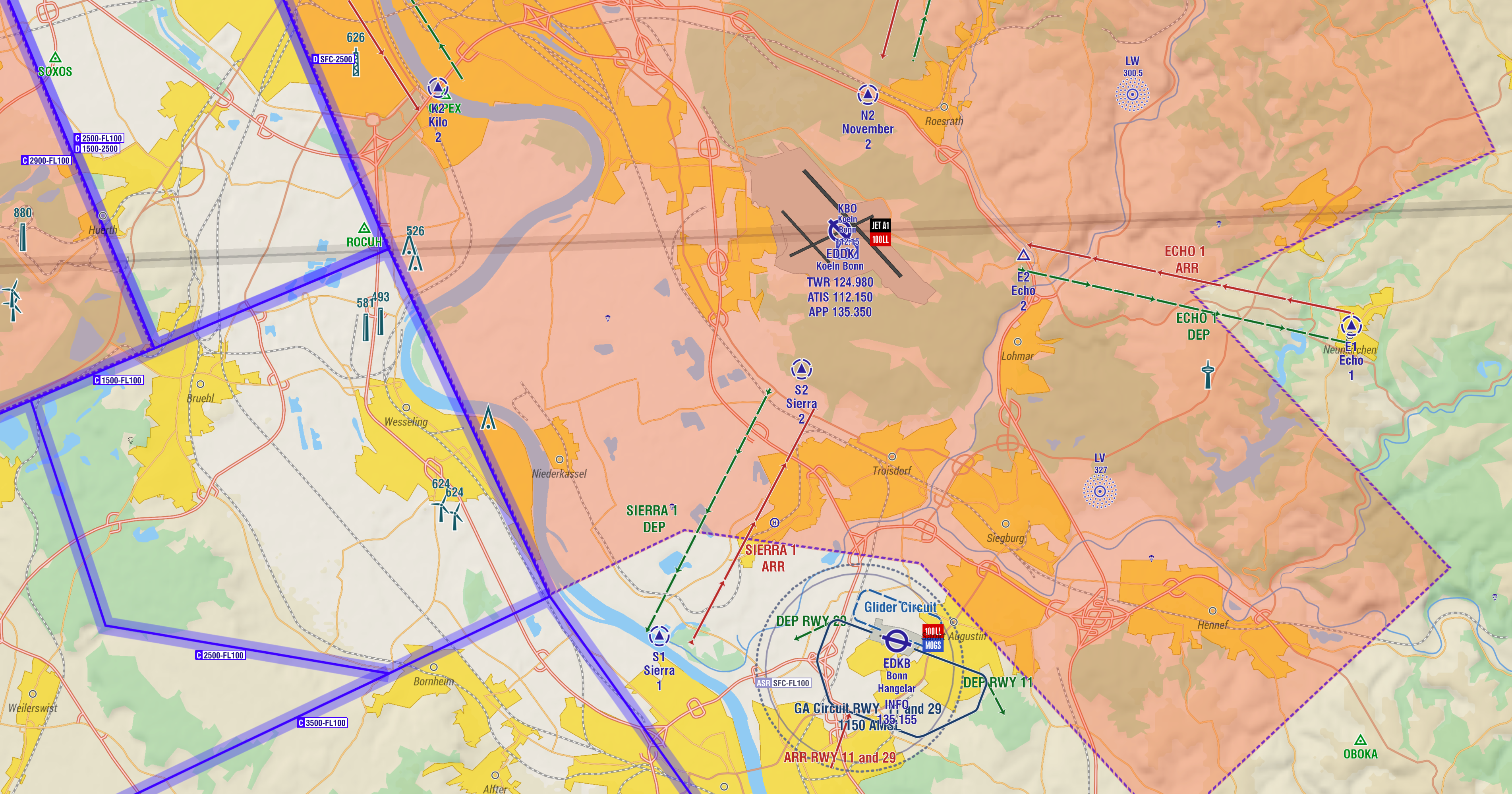 In Map VFR routes