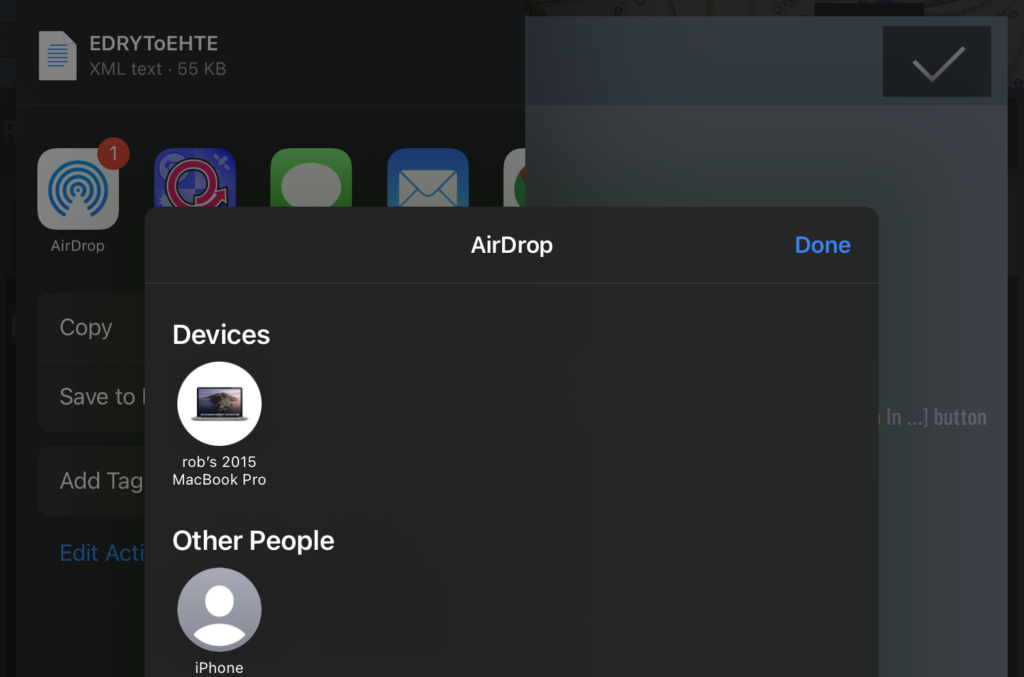 Share route using any app