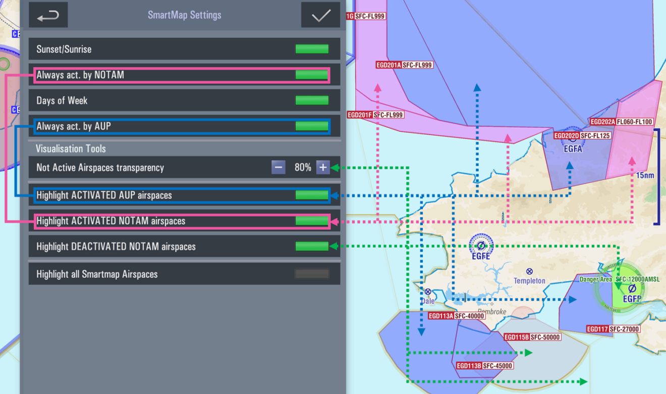 SmartMap settings description